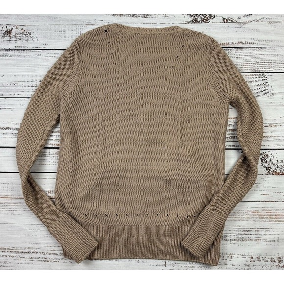 T by Alexander Wang Brown Button Down Knit Sweater Cardigan V-Neck Cotton Sz S - Picture 3 of 5